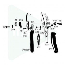 Poign&eacute;e porte-lame (sans lame) pour Felco 7