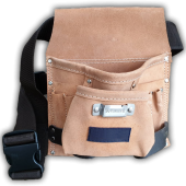 Sacoche &agrave; outils en cuir v&eacute;ritable