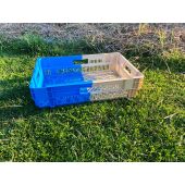 Lot de 4 caisses de r&eacute;colte bicolores emboitables
