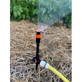 ARROSEUR PLASTIQUE SUR PIQUET 360&deg; AVEC RALLONGE