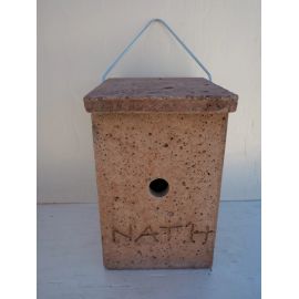 Nichoir m&eacute;sange bleue b&eacute;ton de bois